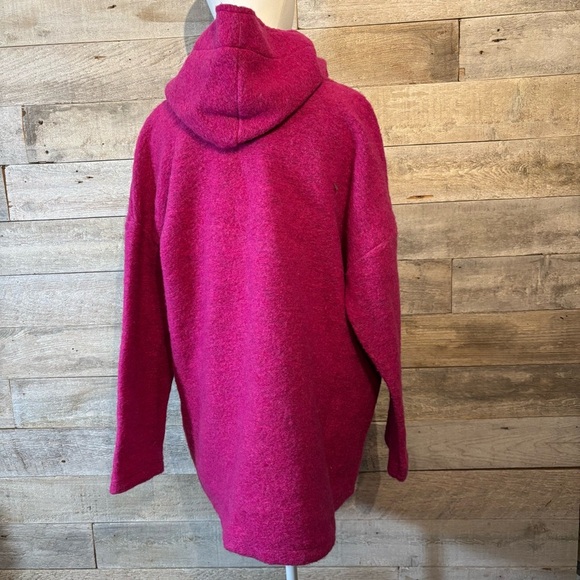 Le Nove Caposhie women’s fuchsia hooded zip up jacket in one size made in Italy - Picture 3 of 9